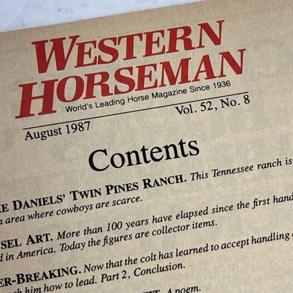 Vtg Western Horseman Magazine Charlie Daniels Cover Story Aug 1987 Vol 52, No 8 - Picture 2 of 16
